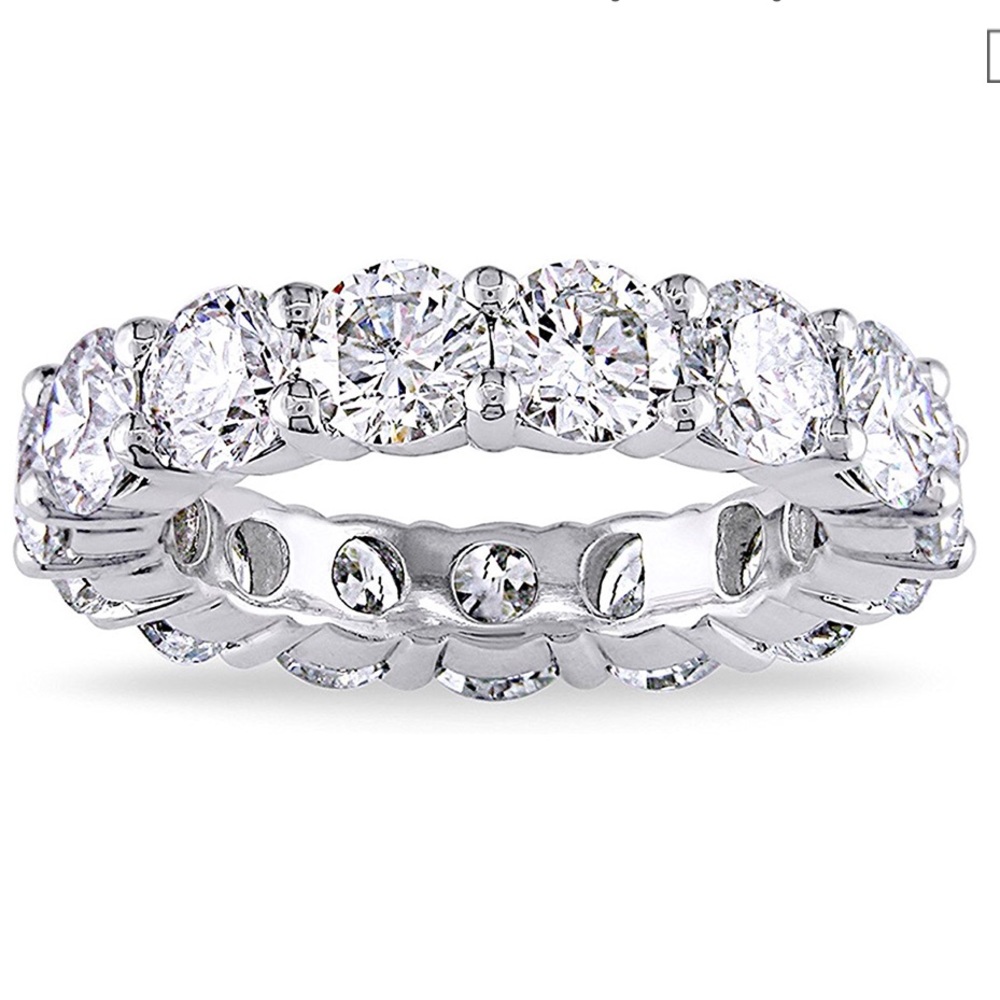 Sterling silver cz diamond eternity band